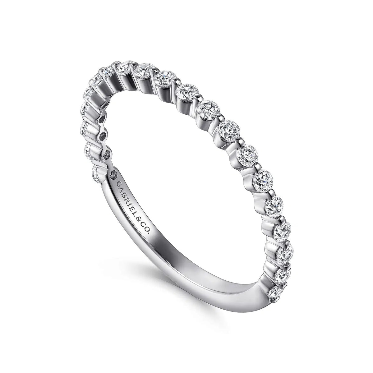 14K White Gold Single Shared Prong .36CTW Diamond Band S2086910