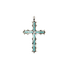 S/S TURQ CROSS PENDANT