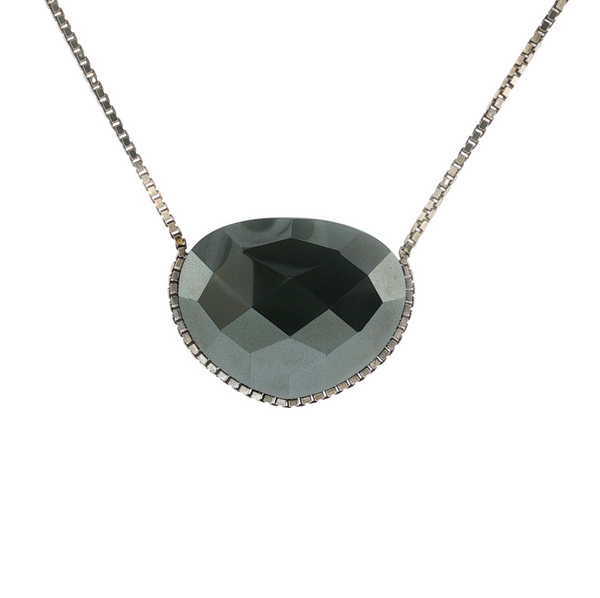 S/S SILPADA HEMATITE BOX CHAIN NECKLACE