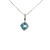 Sterling Sliver Cushion Checkerboard Blue Topaz 18in