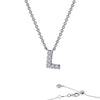 Sterling Silver Initial "L" Block Letter Initial Necklace