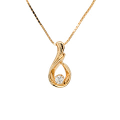 Estate: 14K Yellow Gold Diamond Solitaire Necklace .25CT