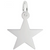 Sterling Silver Flat Star Charm.