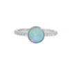 14K WG .90CT ROUND OPAL .16CTW
