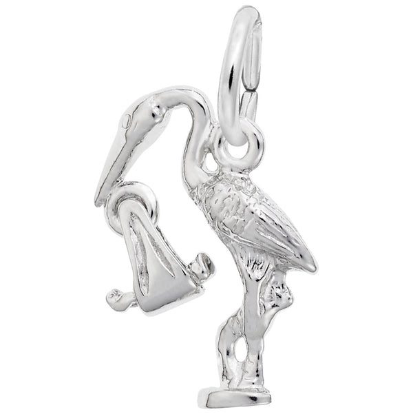 Sterling Silver Stork Charm