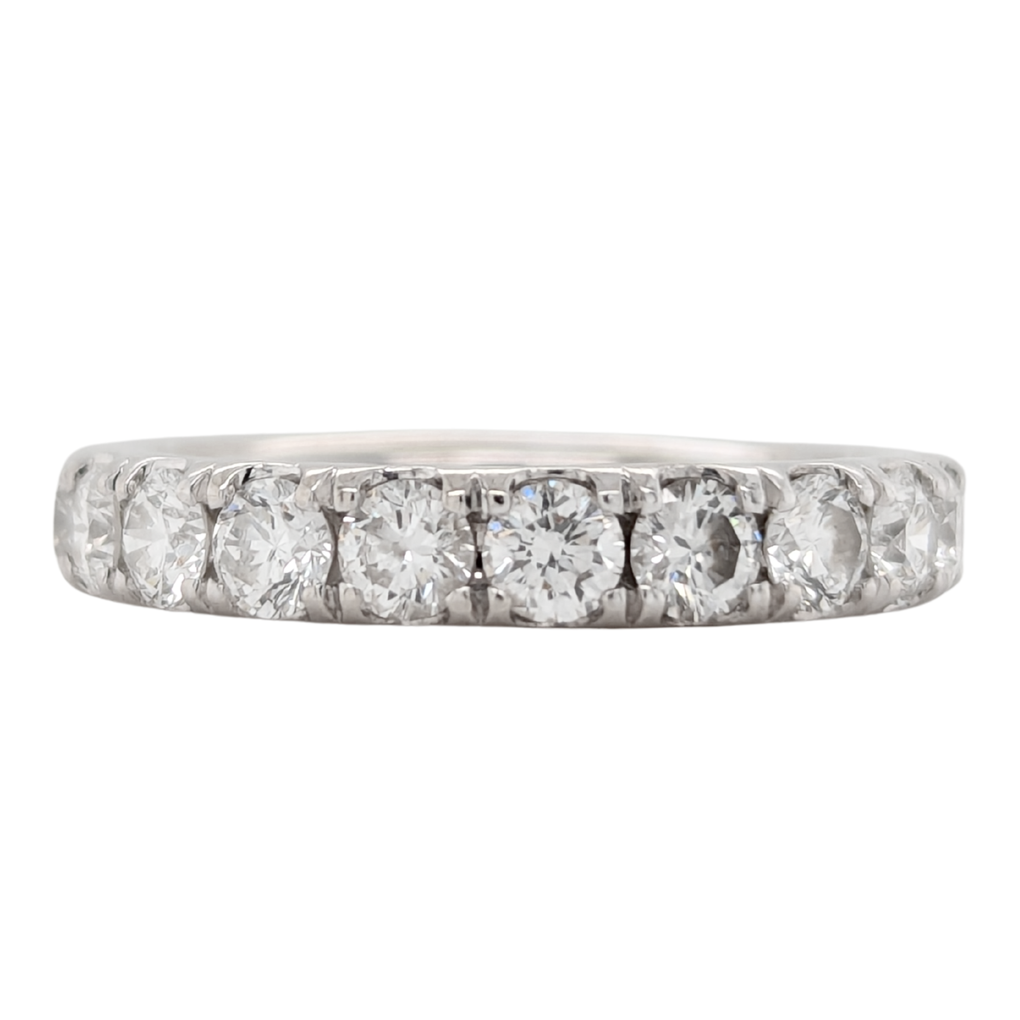 Estate: 18K White Gold Size 7 Diamond Eternity Band 2.5CTW