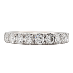 Estate: 18K White Gold Size 7 Diamond Eternity Band 2.5CTW