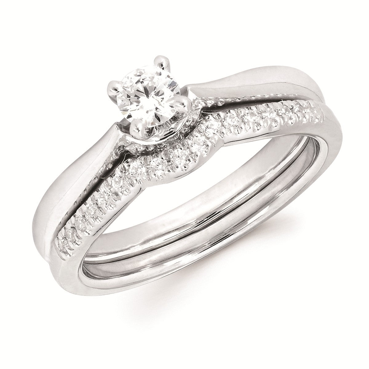 14K Gold .12CT Round Diamond Center Engagement Ring
