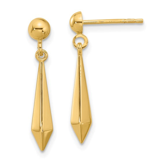14KT Yellow Gold Geometric Dangle Earrings