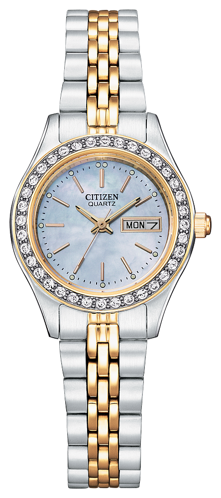 Citizen Quartz Two Tone Watch with Day/Date EQ0539-56Y