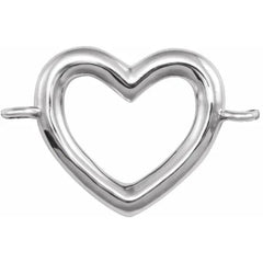 14K WG HEART LINK CHARM