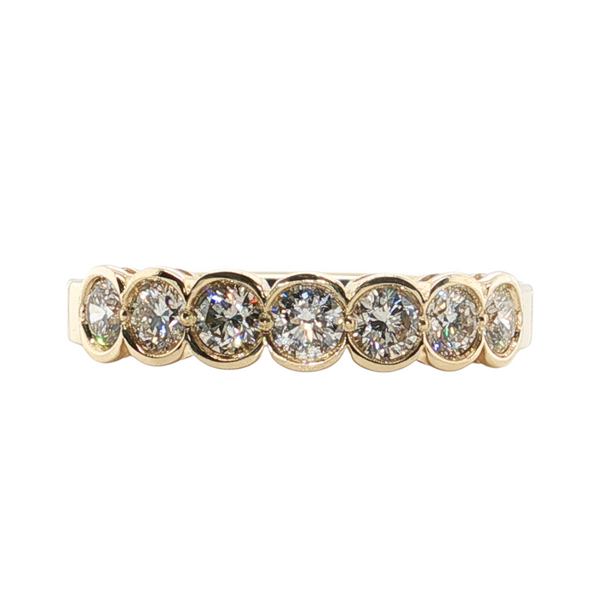 14kt Yellow Gold .68ctw Half Bezel Band