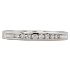 14K White Gold Channel Set 1/10CTW Diamond Ring