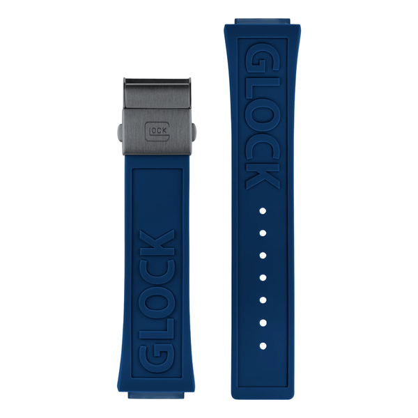 GLOCK Blue Silicone Logo Strap Gunmetal 24 - Fits GW2, 5, 13, 14, 24, 27, 34, 37, 40, 42