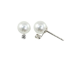 14K WG 6MM AKOYA PEARL .06CTW