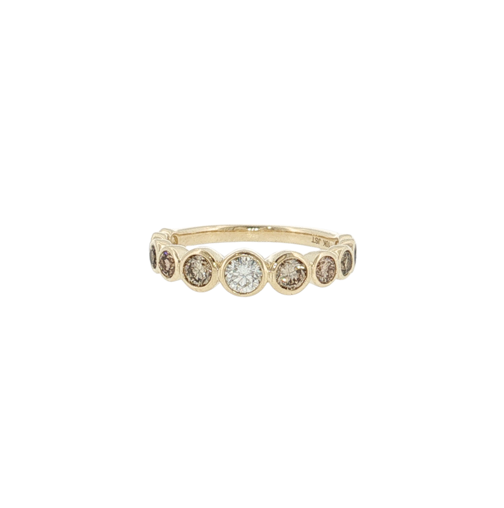 Emberlight 14kt Yellow Gold 1ctw Brown/White Desert Diamonds SZ 7