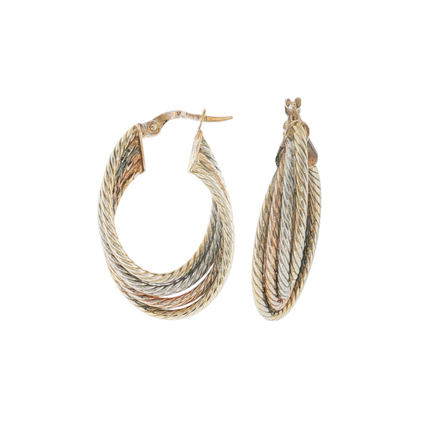 14KT TRI HOOP EARRINGS