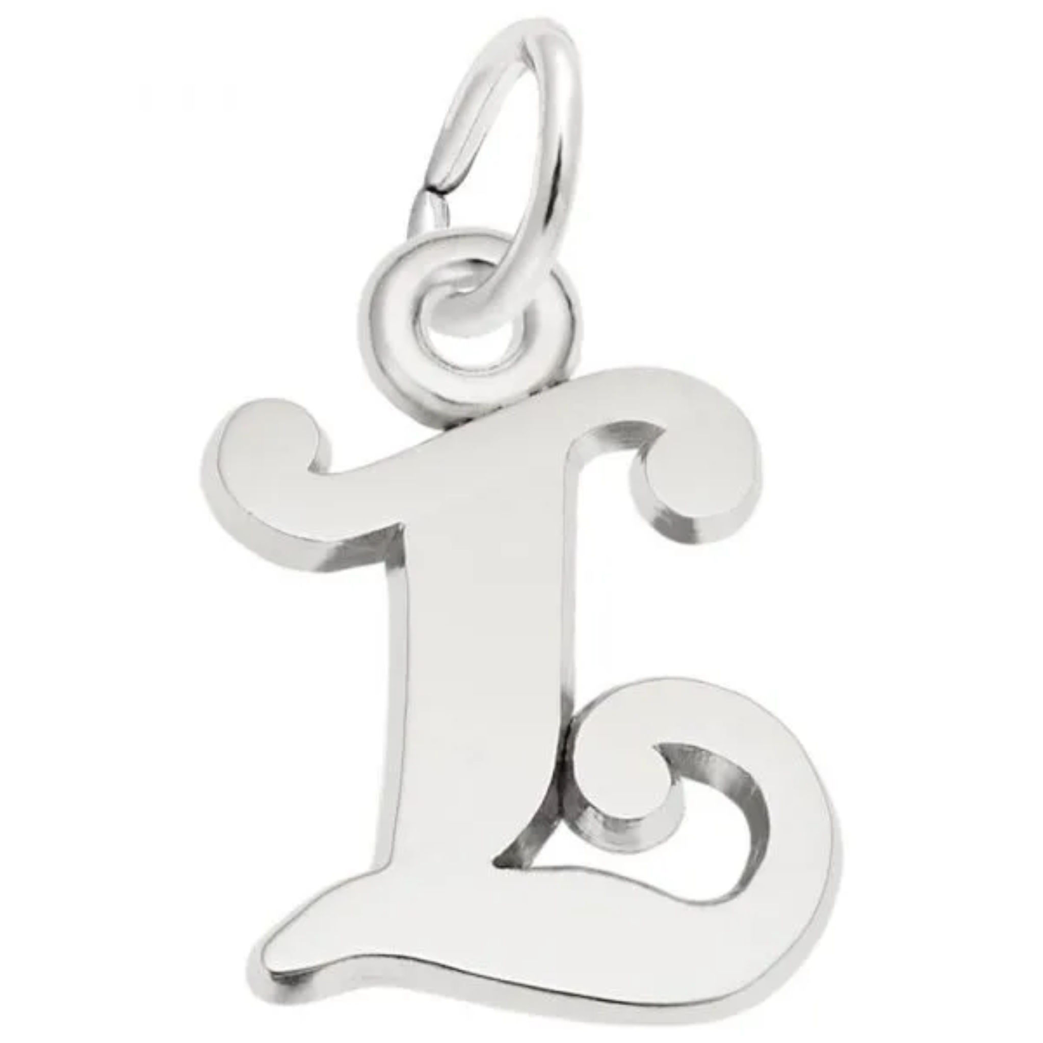 Sterling Silver Initial L Curly Charm