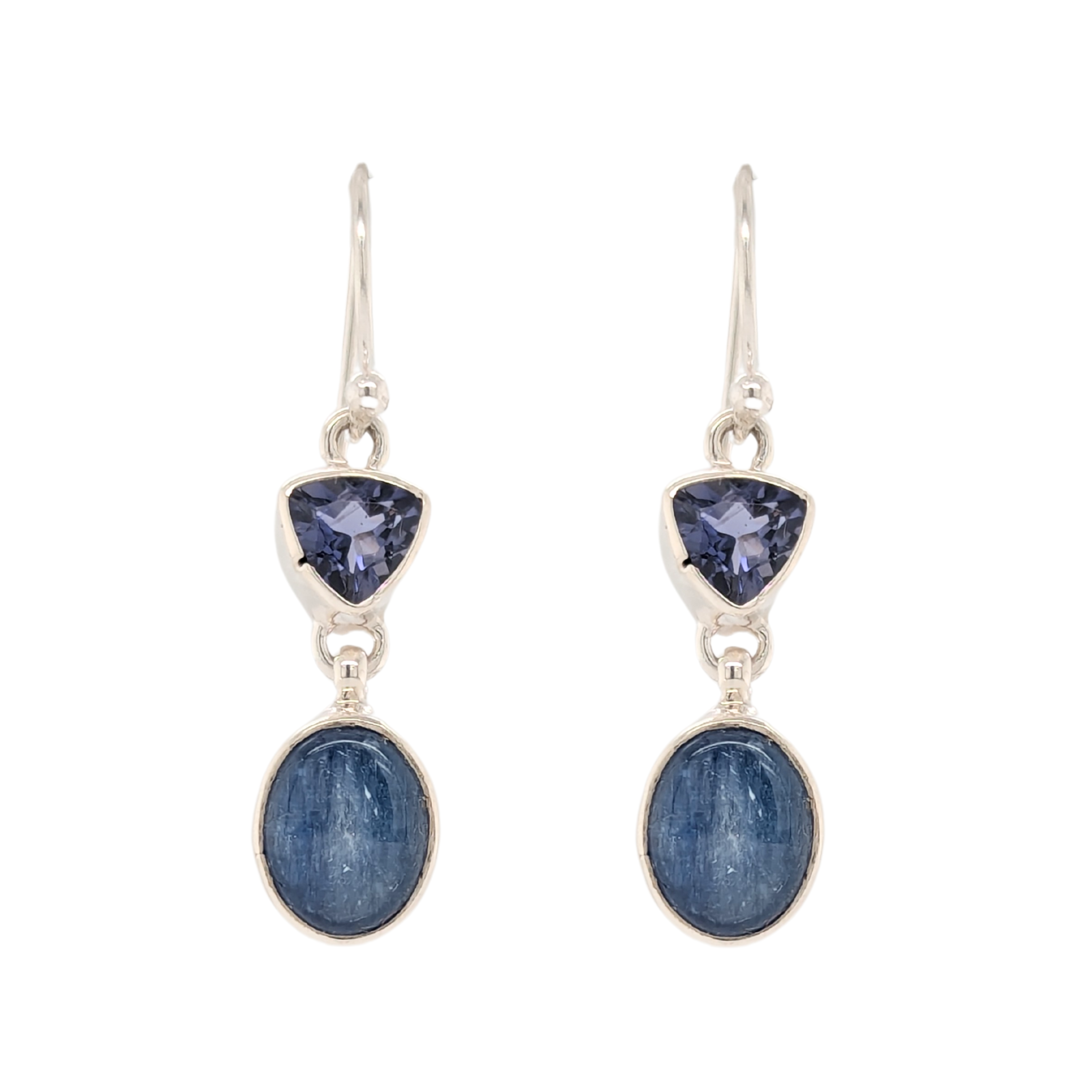 Sterling Silver Iolite & Kyanite Dangle Petite Earrings