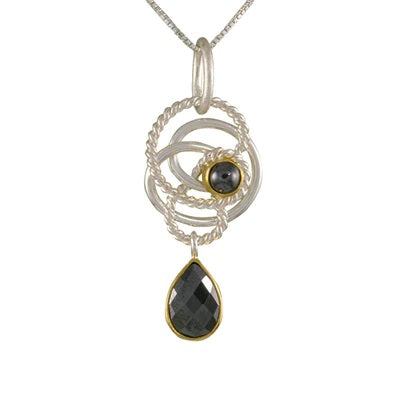 Sterling Silver and 22K Vermeil Hematite Necklace