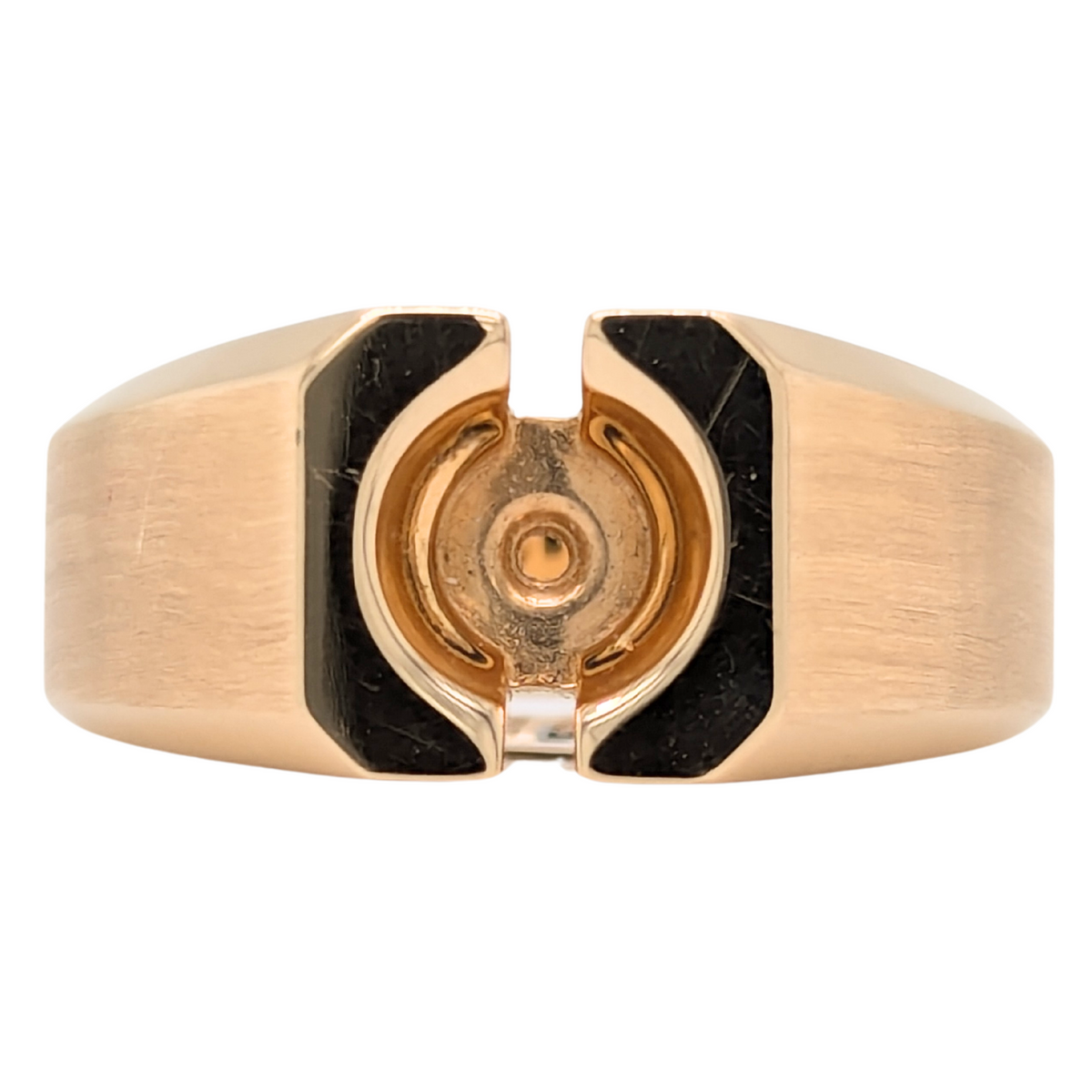 14K Yellow Gold Gent's Wide Semi-Mount Ring