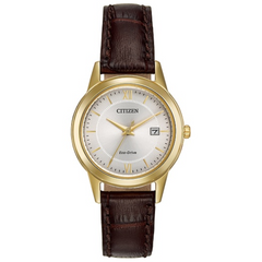 Citizen Men's Goldtone Corso with Leather Strap FE1082-05A