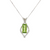 14KW 3.20CT CHECKERBOARD CUT PERIDOT .22CTE G-H SI DIA NECKLACE