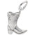 Sterling Silver Cowboy Boot Charm.