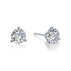 Sterling Silver 2.56CTW Simulated Diamond Stud Earrings