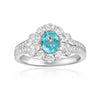18kt White Gold .62ct Oval Paraiba Tourmaline .83ctw Diamond Ring GIA 2235761209