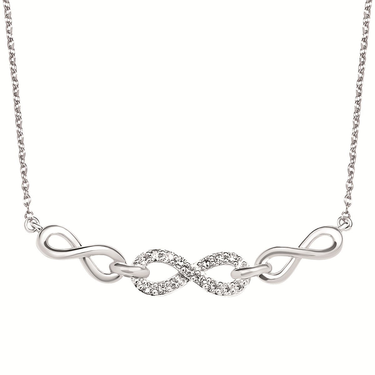 Sterling Silver Curved Infinity Bar Necklace