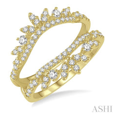 14K Gold Floral Inspired Diamond Ring Guard