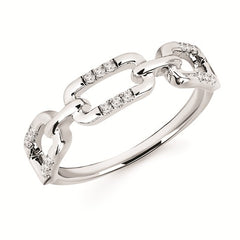 14K White Gold Modern Diamond Stackable Ring