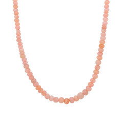 Pink Opal Bead Necklace with Sterling Silver Clasp
