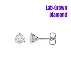14K Martini Stud Earrings 1CTW Lab-Grown Diamonds