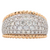 14K Domed Diamond Pave Rope Ring