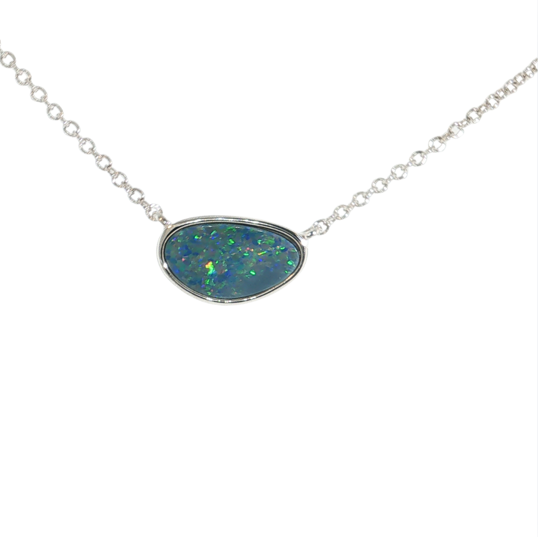 STERLING OPAL DOUBLET NECKLACE