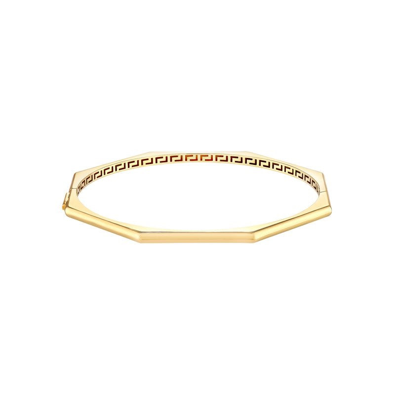 10K YG GEOMETRIC OCTAGON BANGL