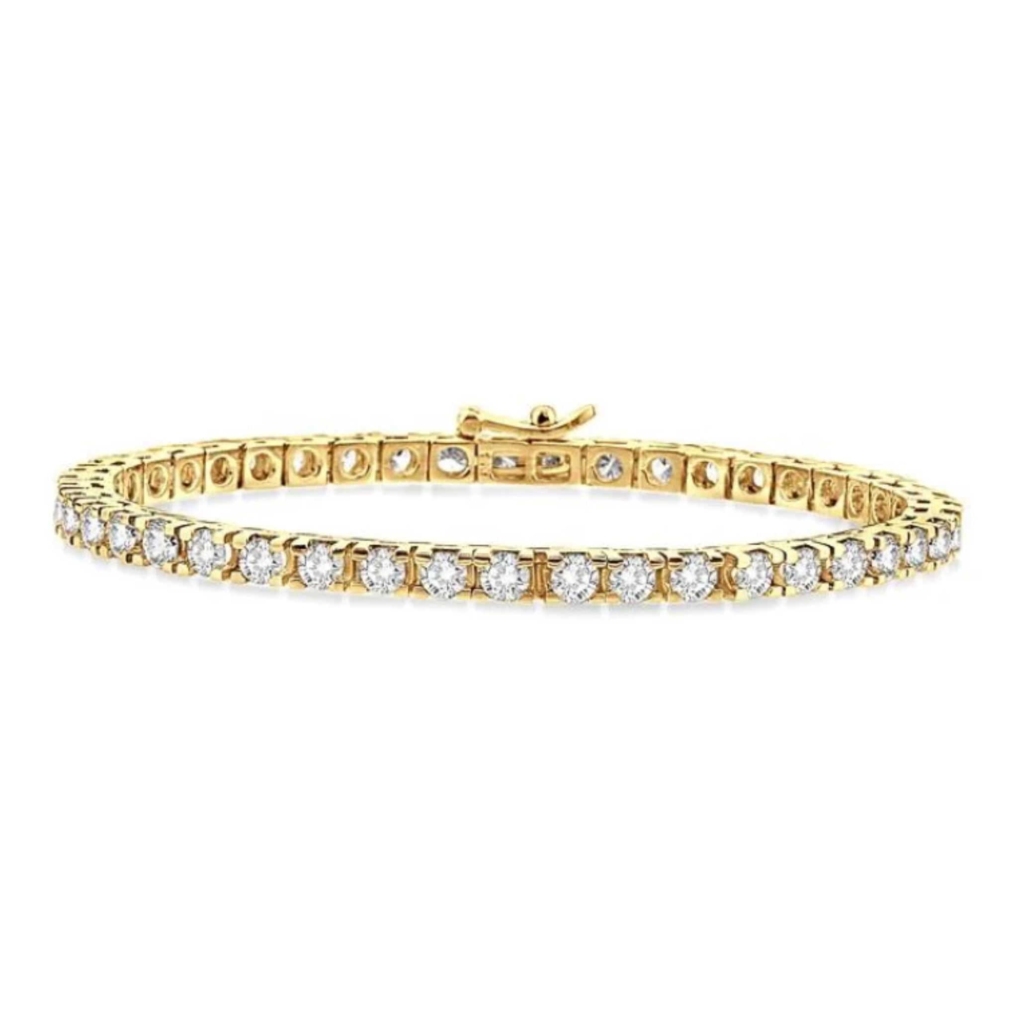 14K Yellow Gold Diamond 3CTW Tennis Bracelet