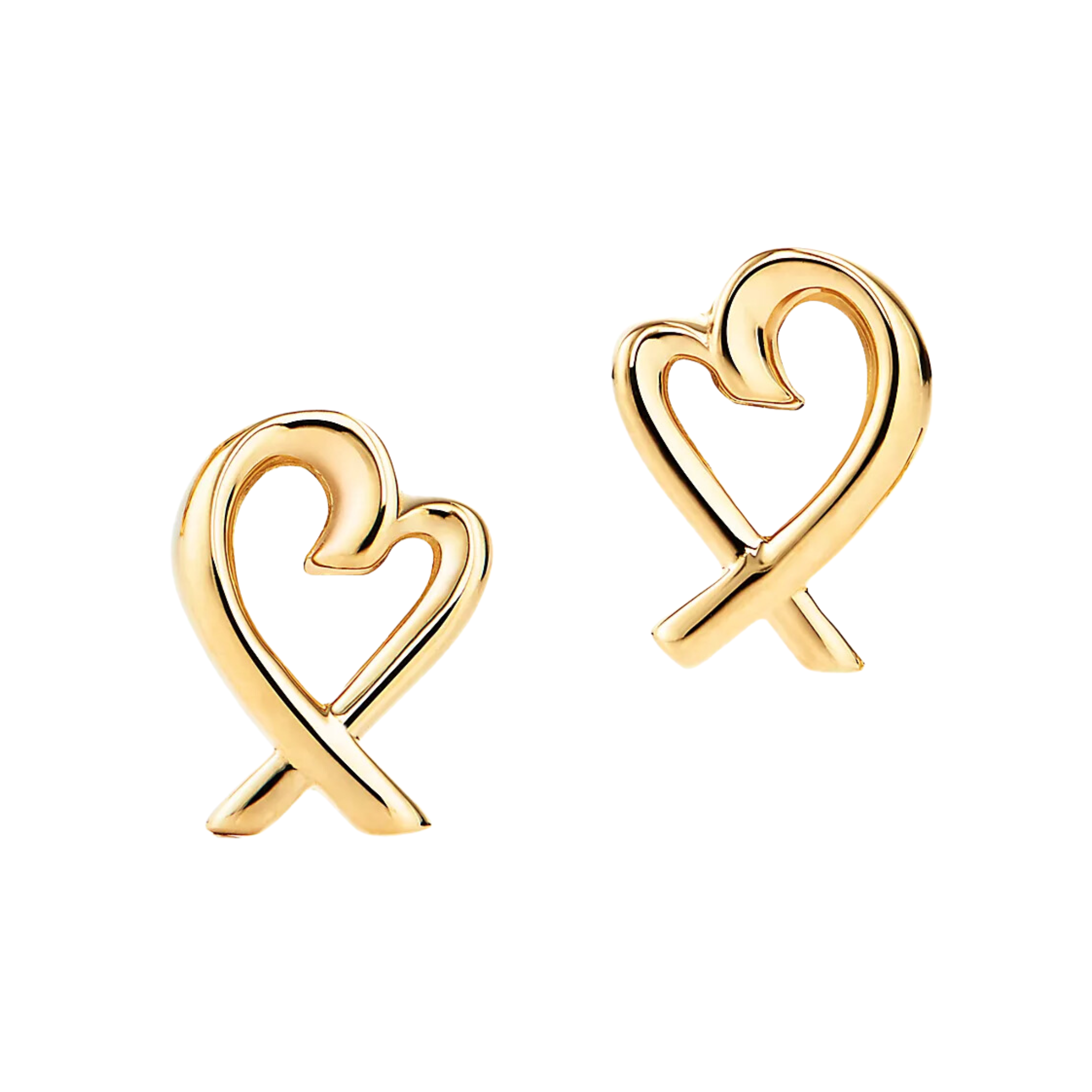 Estate: Tiffany & Co Picasso Paloma Heart Stud Earrings 18K