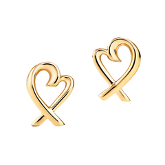 Estate: Tiffany & Co Picasso Paloma Heart Stud Earrings 18K