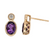 14K Gold Amethyst & Diamond Drop Earrings