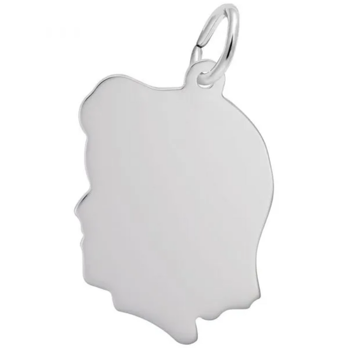 Sterling Silver Large Girls Head Charm