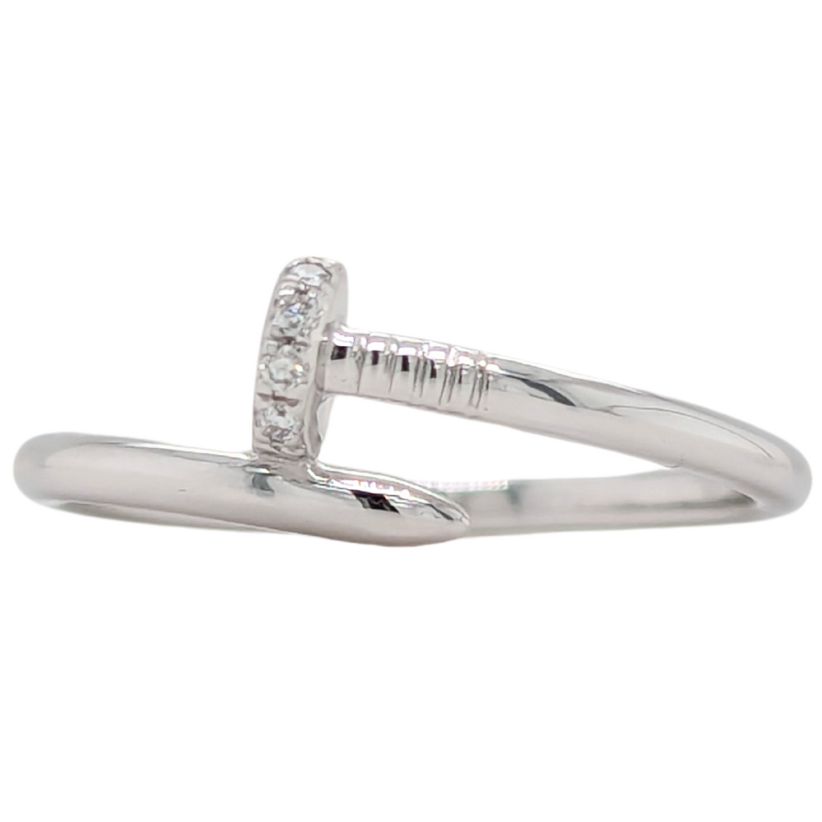 18K White Gold Diamond Nail Ring