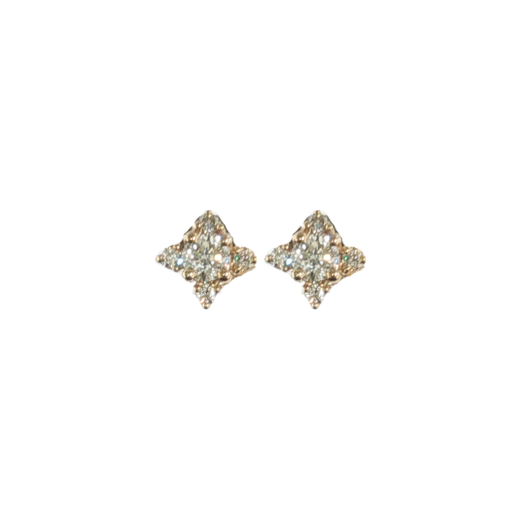 14kt Yellow Gold .38ctw Diamond Cluster Studs