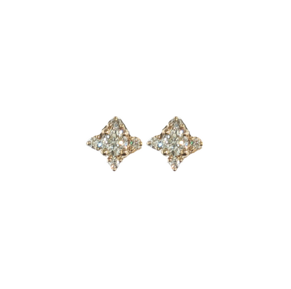 14K YG .38CTW DIAMOND CLUSTER STUDS