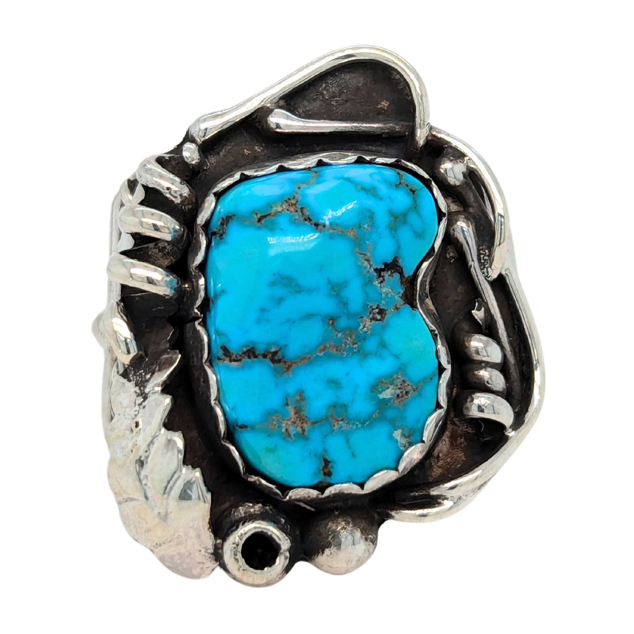 Estate: Sterling Silver Men's Turquoise Ring