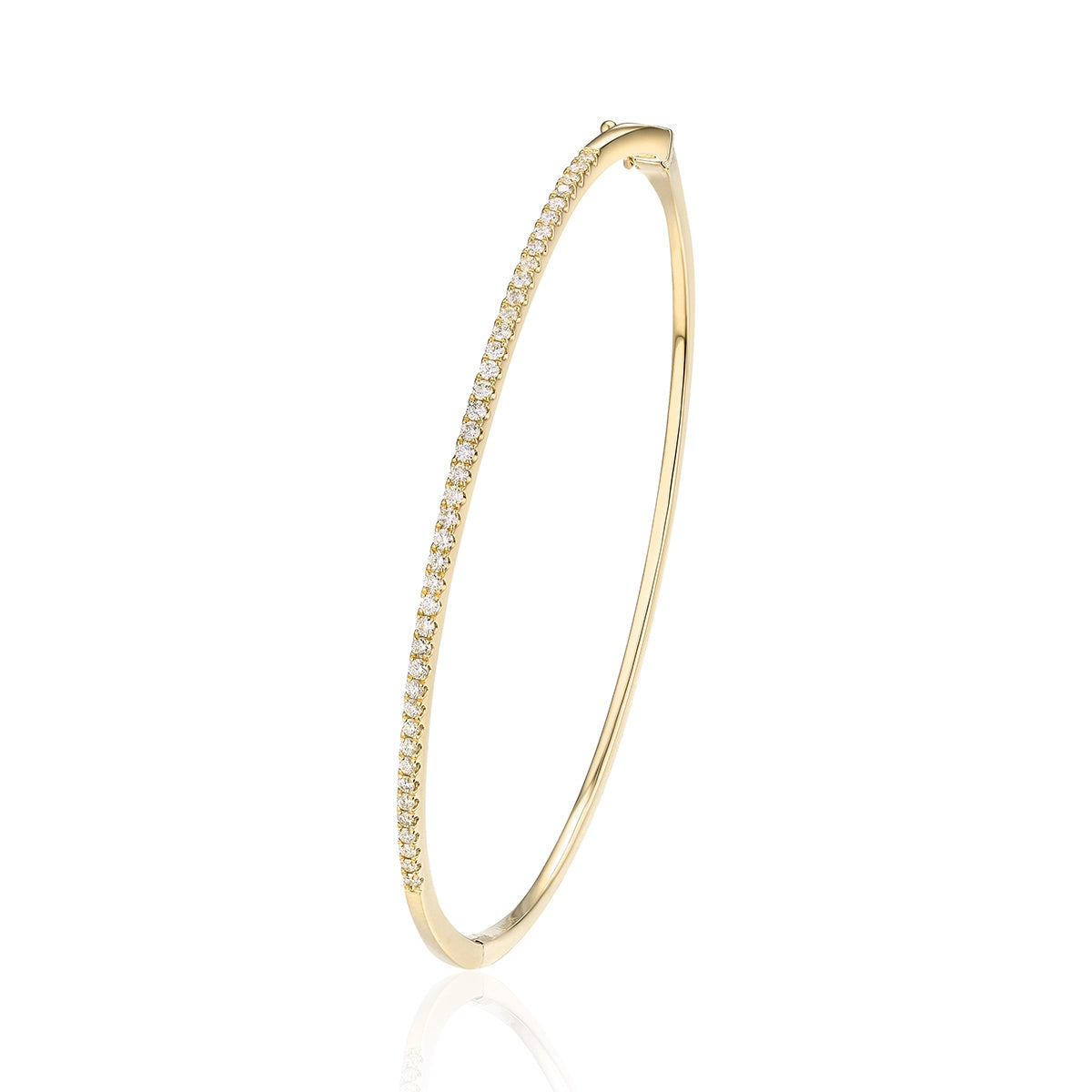 14K Yellow Gold Delicate One Tier Bangle
