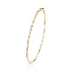 14K Yellow Gold Delicate One Tier Bangle