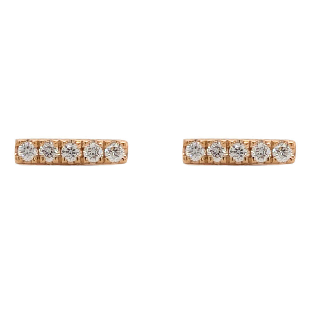 14K Yellow Gold Diamond Line Earrings